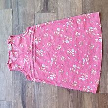 Petit Dresses | Petit Junior Pink Floral Sleeveless Linen Blend Dress | Color: Green/Pink | Size: 6G