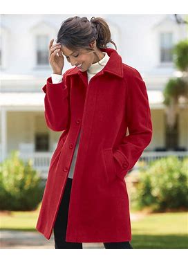Appleseeds Women's Wool Balmacaan Coat - Red - XL - Misses
