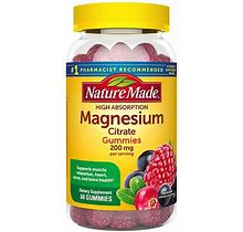 Nature Made High Absorption Magnesium Citrate 200 Mg Gummies Mixed Berry - 60.0 Ea