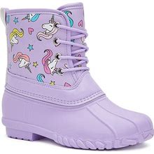 FABKIDS Unicorn Duck Boot Kids' | Girl's | Purple | Size 7 Youth | Boots | Duck | Winter