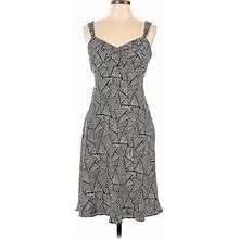 Ann Taylor Casual Dress Square Sleeveless: Gray Jacquard Dresses - Women's Size 10 Petite