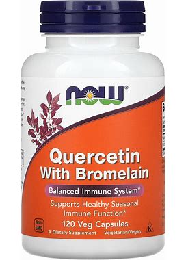 NOW Foods, Quercetin With Bromelain, 120 Veg Capsules 120 Count