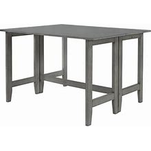 Farmhouse S Dining Table, Drop Leaf Dining Table For 4, Solid Wood Extendable Dining Room Table For Small Spaces (Gray)