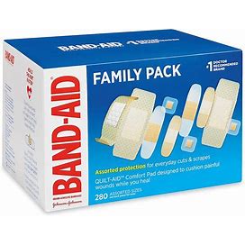 Band-Aid Bandages - Plastic, Assorted Pack - 2 Boxes Of 280 - S-18326
