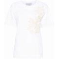 ERMANNO FIRENZE - Floral-Embroidered T-Shirt - Women - Cotton - 44 - White