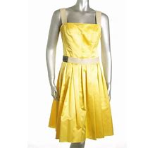 Dolce&Gabbana Women's Dress A-Line Yellow Satin Silk Limited Size 38