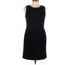Ann Taylor Factory Casual Dress - Sheath Crew Neck Sleeveless: Black Solid Dresses - Women's Size 8 Petite