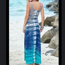 Venus Dresses | Venus Womens Tye Die Ombr Dress Medium | Color: Blue/White | Size: M