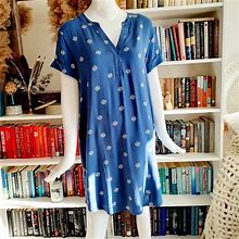 A.N.A Dresses | A.N.A. Blue Rayon V-Neck Midi Dress | Color: Blue/White | Size: S