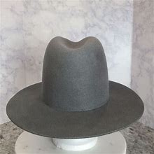 Gigi Pip Hat Wool Billie Tall Fedora Size 57 S/M Dark Gray