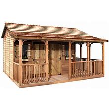 Farmhouse 17 ft. W X 15 ft. D Wood Shed With Porch (224 Sq. Ft.)