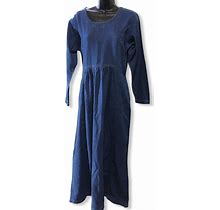 Sun Belt Denim Dresses | Vintage Denim Maxi Dress Long Sleeve Pockets 90S Grunge | Color: Blue | Size: Various