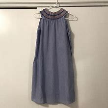 Given Kale Smocked Dress | Color: Blue/White | Size: S