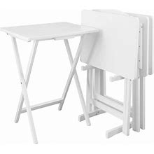 Casual Home 5Pcs Tray Table Set - White