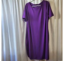 Jessica London Dresses | Jessica London Purple A Line Short Sleeves Midi Dress Size 14 | Color: Purple | Size: 14