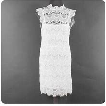 Free People $98 Sz S White Lace Lined Cotton Blend Dress