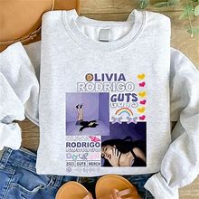 Gildan Ash Unisex, Olivia Rodrigo Sweatshirt - Guts Album 2023 Tour Clothes 2024 - New Women | Color: Gold | Size: L