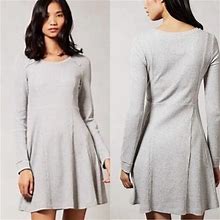 Anthropologie Dresses | Anthropologie E By Eloise Grey Knit Fit And Flare Dress | Color: Gray | Size: Xs