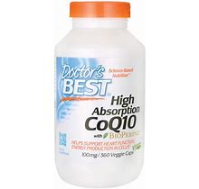 Doctor's Best High Absorption Coq10 With Bioperine Supplement Vitamin | 100 Mg | 360 Veg Caps