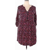 Torrid Casual Dress - Shift V Neck 3/4 Sleeves: Pink Dresses - Women's Size 2X Plus