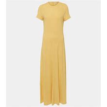 Toteme, Jersey Maxi Dress, Women, Yellow, L, Dresses, Materialmix