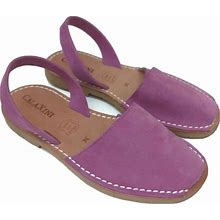 Calaxini Women's Pink Sling Back Leather Flat Sandals 36 (5.5-6 US) - New