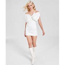 Bardot Women's Bow-Front Off-The-Shoulder Mini Dress - White