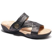 Halsa Sandals - Desiree, Size 7 Wide, Black/Silver