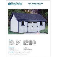 12' X 14' Backyard Garden Gable Shed Plans / Blueprints, Material List, Detail Drawnings And Step-By- Step Instructions Included D1214G