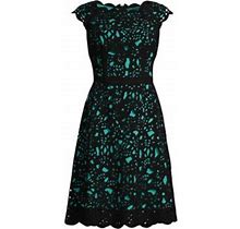 Shani Women's Off-The-Shoulder Laser Cut Dress - Black Mint - Size 6