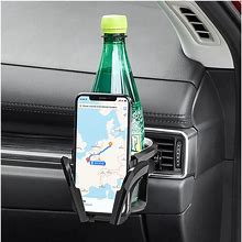 Car Cup Holder And Phone Mount For Air Vent, 2 in 1 Multifunctional Drink Stand, Adjustable Auto Air Conditioner Vent Water Coffee Bottle Bracket,