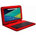 Visual Land Red Refurbished Quad Core 16Gb Tablet Includes Keyboard Case - 2(Mp) Size 10.1