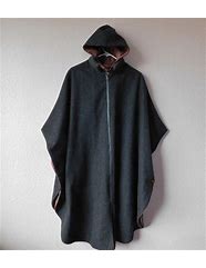 Image result for Wool Poncho Hoodie