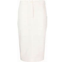 Nude - High-Waisted Cotton-Blend Skirt - Women - Cotton/Elastane - 44 - Neutrals