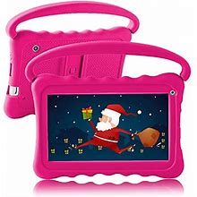 Kids Tablet 7 Toddler Tablet For Kids Edition Tablet For Toddlers 32GB With Wifi Dual Camera Googple Plays Netflix Youtube Childrena€™S Tablets Android 10 Parental Control Shockproof Case (Rose Red)
