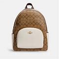 Coach Bags | Large Court Backpack In Signature Canvas | Color: Brown/Cream | Size: Os