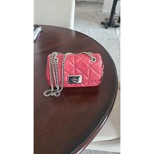 Coach Quilted Purse With Silver Chain