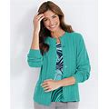 Blair Women's Haband Womens Classic Cable Cardigan - Blue - XX - Womens