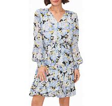 Vince Camuto Women's Floral Crossover Dress - Blue - Size S - Sea Breeze