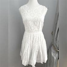 Topshop Petite Dresses | White Cotton Summer Dress Topshop Size 6 Petite | Color: White | Size: 6