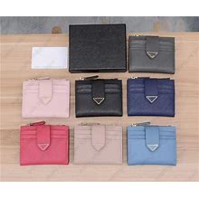 Genuine Leather Wallets: Stylish Short-Style Mini Clutch With Triangle Design, Multiple Card Slots, Coin Purse, And Zipper Pouch For Men And Women