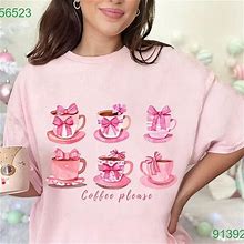 Gildan Coffee Lover's Collection Coquette Clothing, Soft Girl Era Gifts, Shirt - New Women | Color: Pink | Size: XL