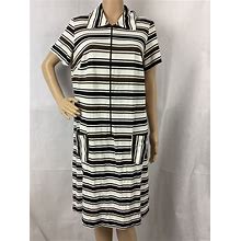Vintage Shirt Dress Brown Striped Dress 1970S Collared Dress