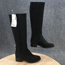 Nine West Tall Riding Boots Youth 5m Black Joesmo Pull On Knee High Suede NWT
