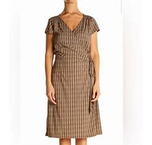 Loft Dresses | Ann Taylor Loft Petite Wrap Dress Petites 4P | Color: Brown/Cream | Size: 4P
