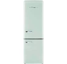 Classic Retro 21.6 in. 8.7 Cu. Ft. Retro Bottom Freezer Refrigerator In Summer Mint Green, ENERGY STAR