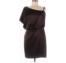 Jessica Simpson Cocktail Dress - Party Boatneck Short Sleeves: Brown Solid Dresses - Women's Size 8
