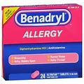 Allergy Relief Benadryl 25 Mg Strength Tablet 24 Per Box
