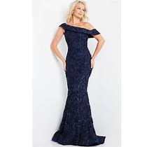 Jovani 09766 - One Shoulder Rosette Evening Dress