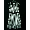 Fancyqube Women's Summer Sleeveless Dots Print Mini Dress Size M